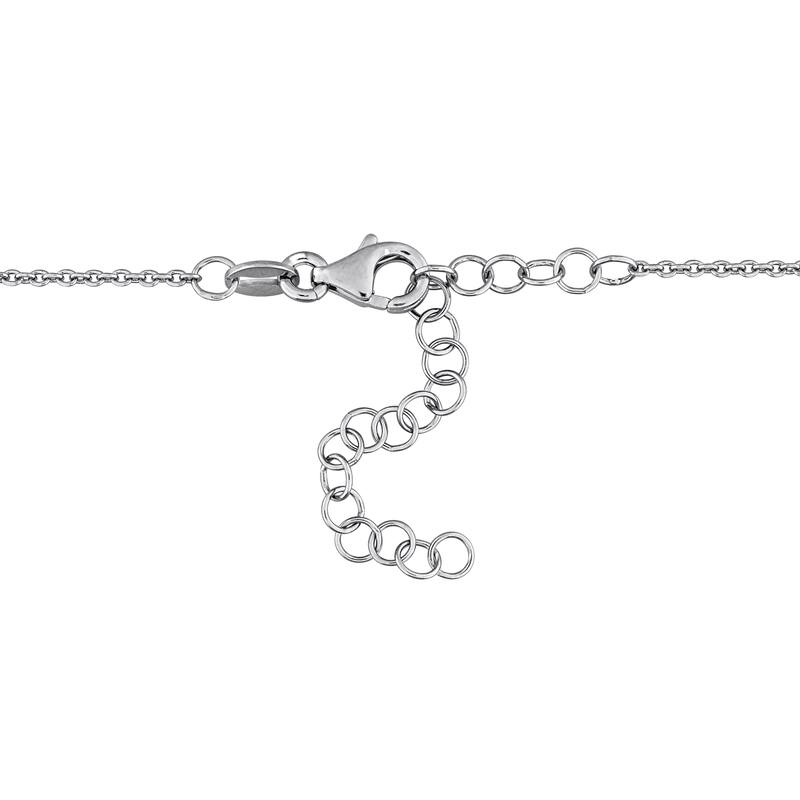 Miadora 1mm Diamond Cut Curb Chain 10.5mm Circle Necklace in Sterling Silver