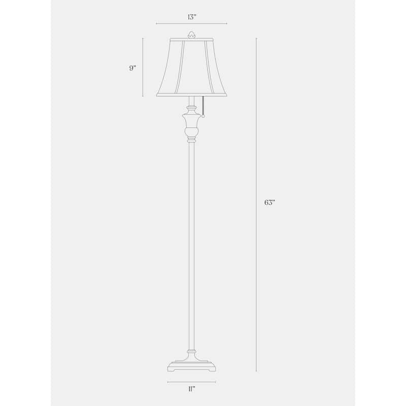 Brightech Sophia 63 in. Distressed Bronze Traditional LED Super Bright Floor Lamp with Beige Fabric Empire Shade