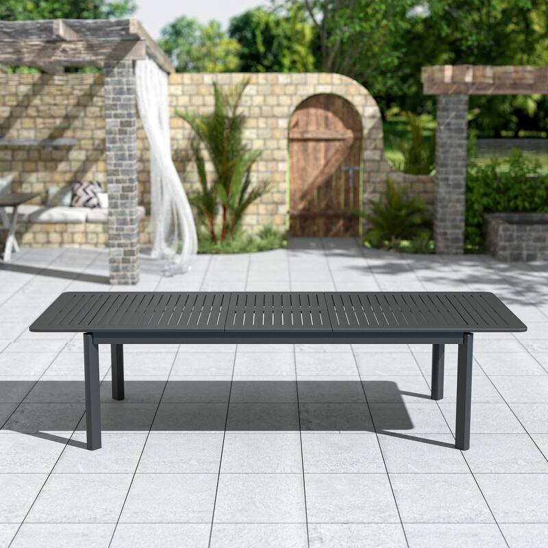 DESwan 108 in. x 39 in. Aluminum Extendable Rectangular Outdoor Dining Table