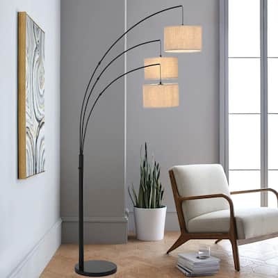 3-Arc Floor Lamp 84" Antique LED Trinity Standing with Rotary Switch - 84