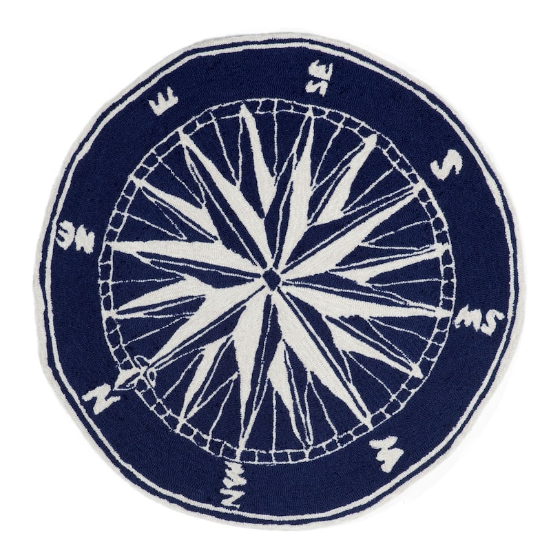 Liora Manne Frontporch Compass Indoor/Outdoor Rug - 3' Round