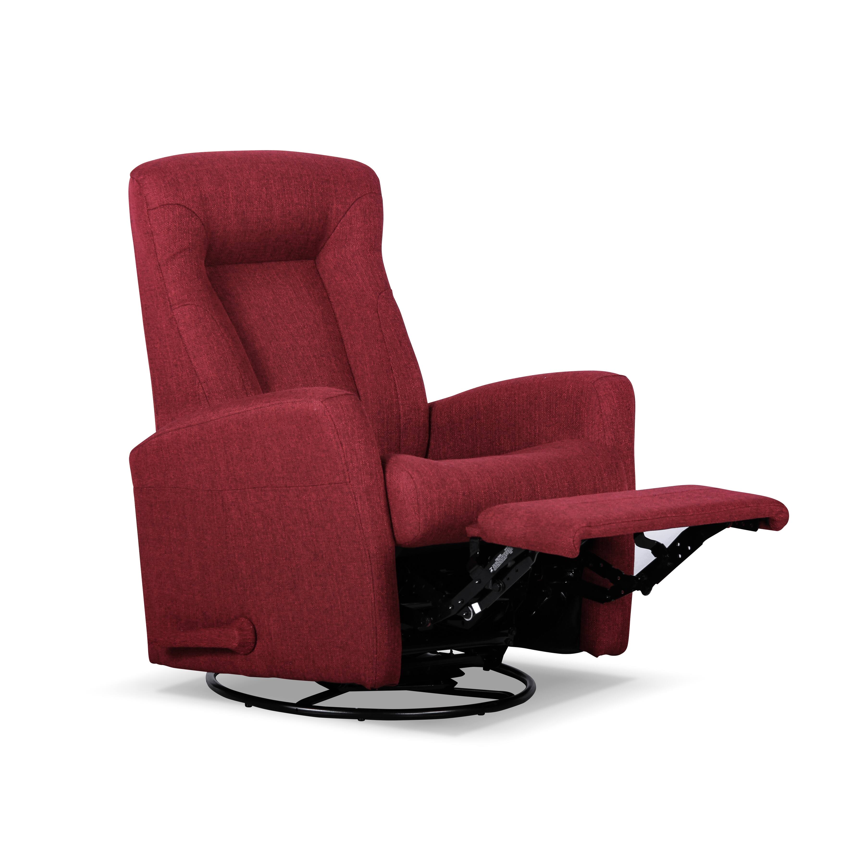 Polyester Upholstered Glider 360° Swivel Manual Recliner with Safety