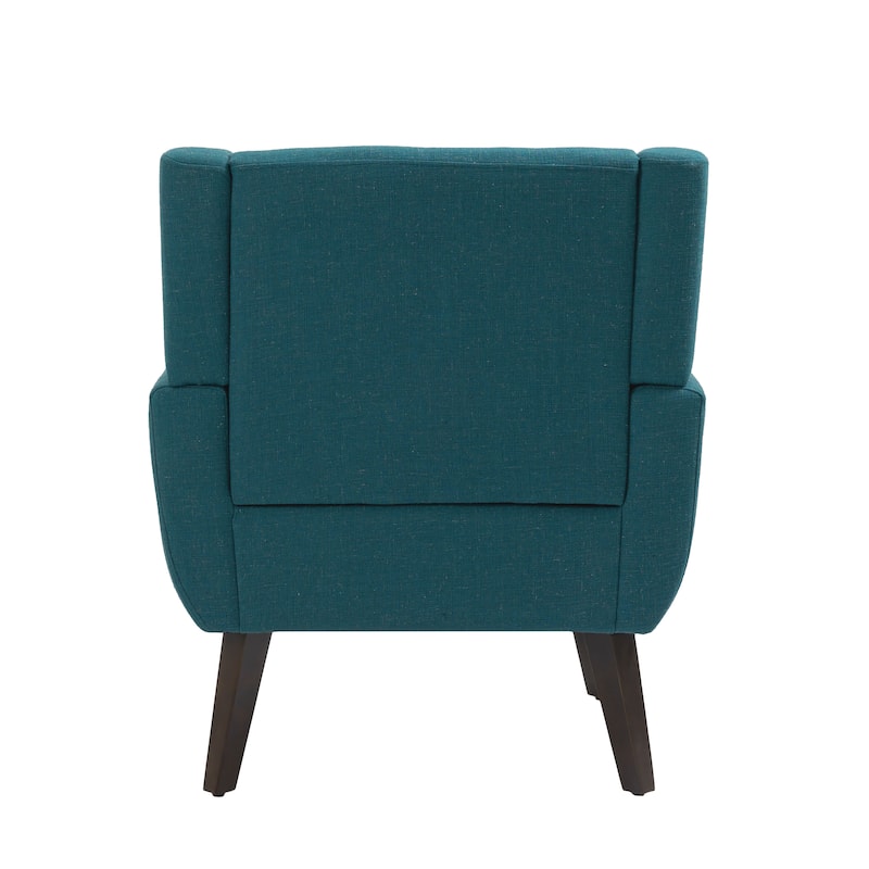 Modern Upholstered Faux Leather Tufted Armchair Linen Accent Chairs