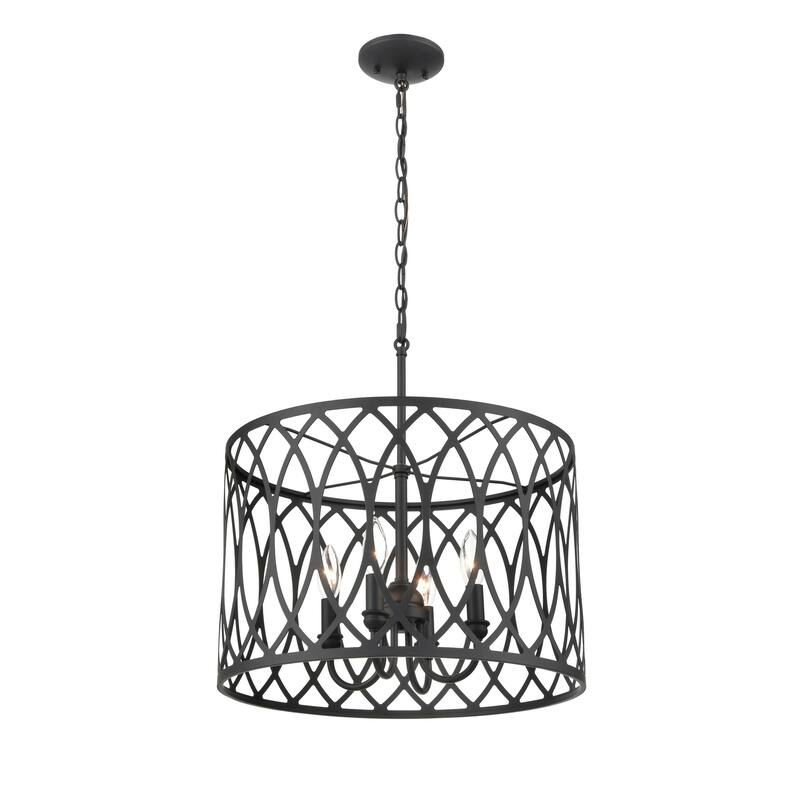 Millennium Lighting Arelyn 4 Light Pendant Fixture in Matte Black or Modern Gold