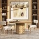 preview thumbnail 1 of 10, Louise 20" Chenille Upholstered Split Back Dining Side Chair (Set of 2) Travertine Beige Chenille