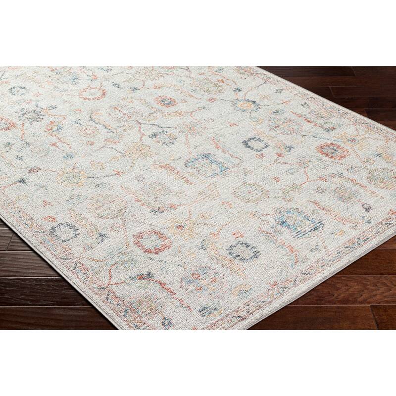 Livabliss Calhoun Vintage Damask Washable Area Rug