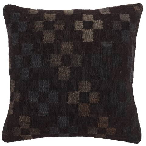 Boho Chic Bonilla Turkish Hand-Woven Kilim Pillow - 18'' x 18''
