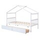 preview thumbnail 9 of 18, Twin Size Pine Wood House Bed with Storage Drawers for Kids