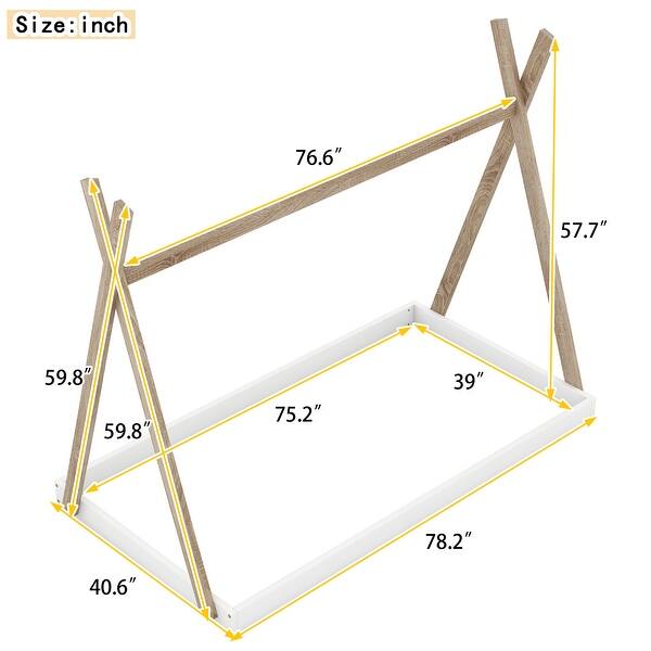 Tent Floor Bed with Triangle Structure - Bed Bath & Beyond - 39000406