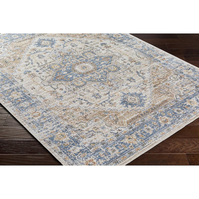 Livabliss Lillian Traditional Medallion Washable Area Rug