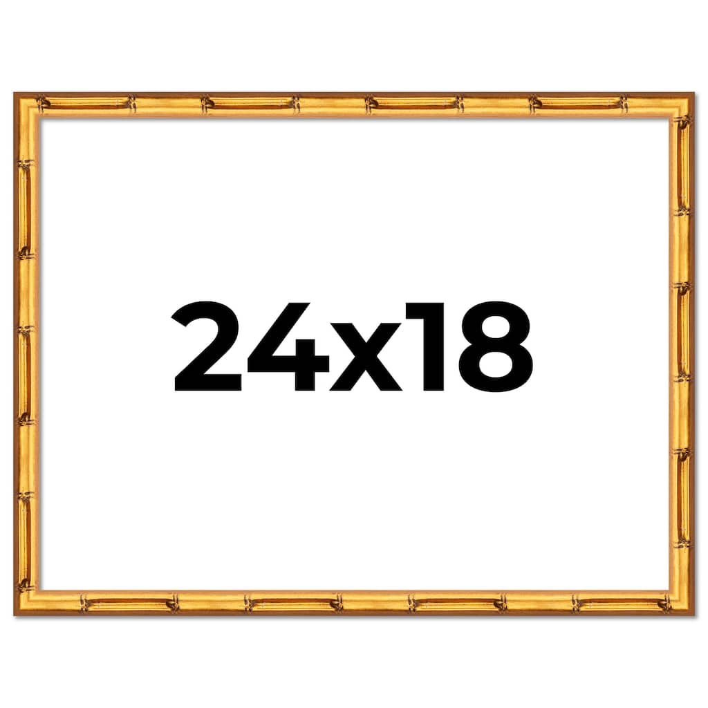 24x18 Frame Gold Bamboo Solid Wood Picture Frame | 1 Inch Moulding