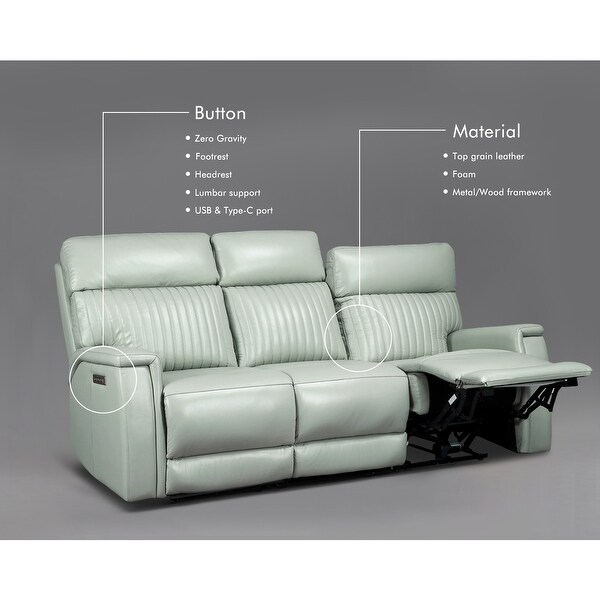 83.5 Leather Zero Gravity Power Reclining Sofa with Power Headrest and Power Lumbar USB USB C Port On Sale Bed Bath Beyond 41953277