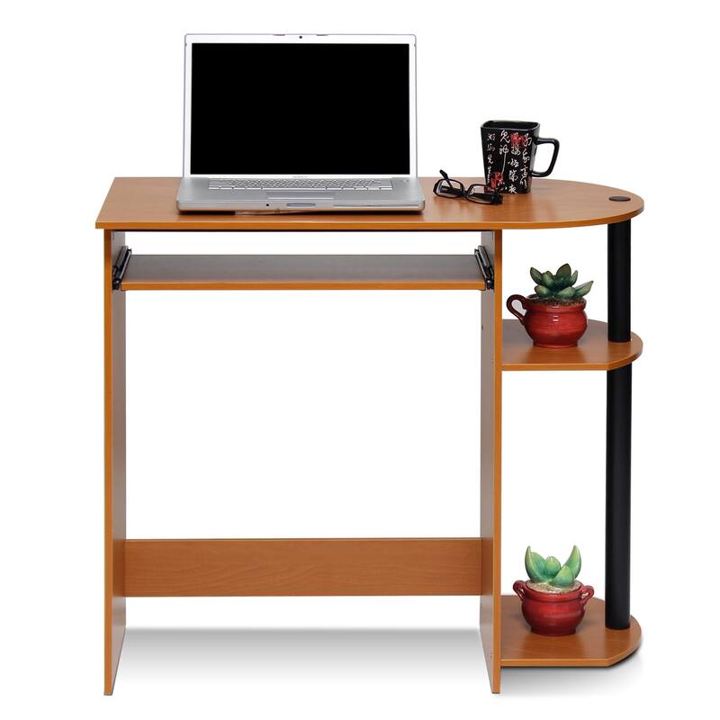 Computer Desk with Drawer - Rustic Style Assembly Table, Compact Writing Workstation, Home Office Furniture