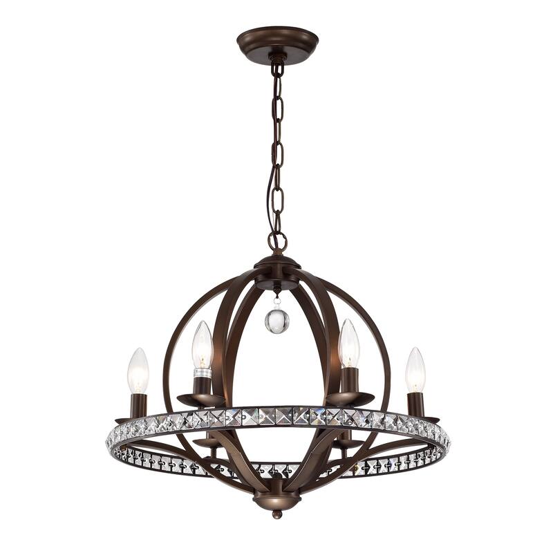 6-light Antique Bronze Pendant Ceiling Lamp