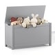 preview thumbnail 7 of 8, Kids Wooden Toy Box Storage with Safety Hinged Lid for Ages 3+ (Gray)