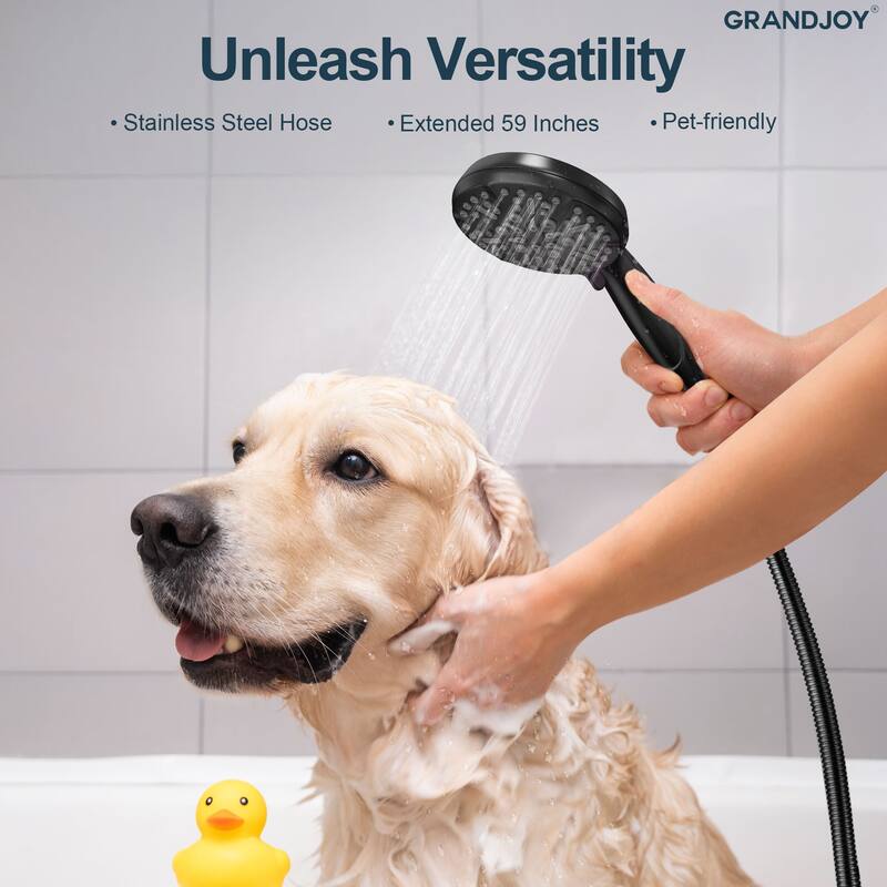 GRANDJOY Wall Mounted 5-Spray Shower System including Handheld Sprayer