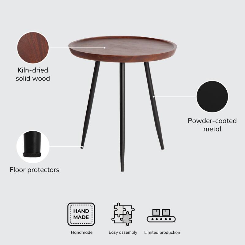 MH London Chervey Natural Mango Wood Living Room End Table