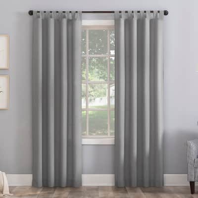 No. 918 Jacob Heathered Texture Semi-Sheer Tab Top Curtain Panel, Single Panel