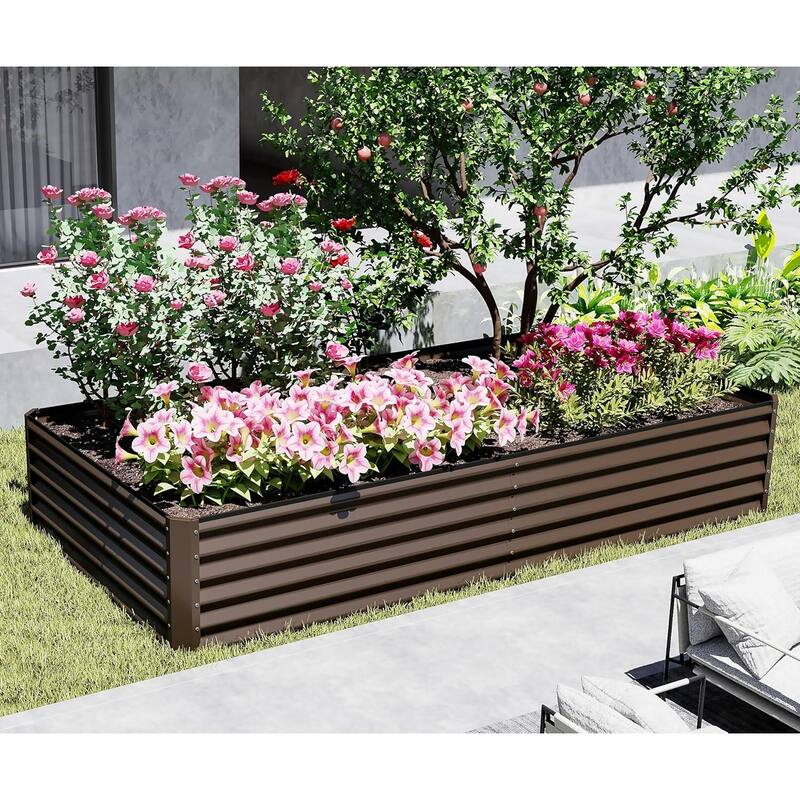 Heavy-Duty Outdoor Garden Planter Box for Vegetables with Safety Edge