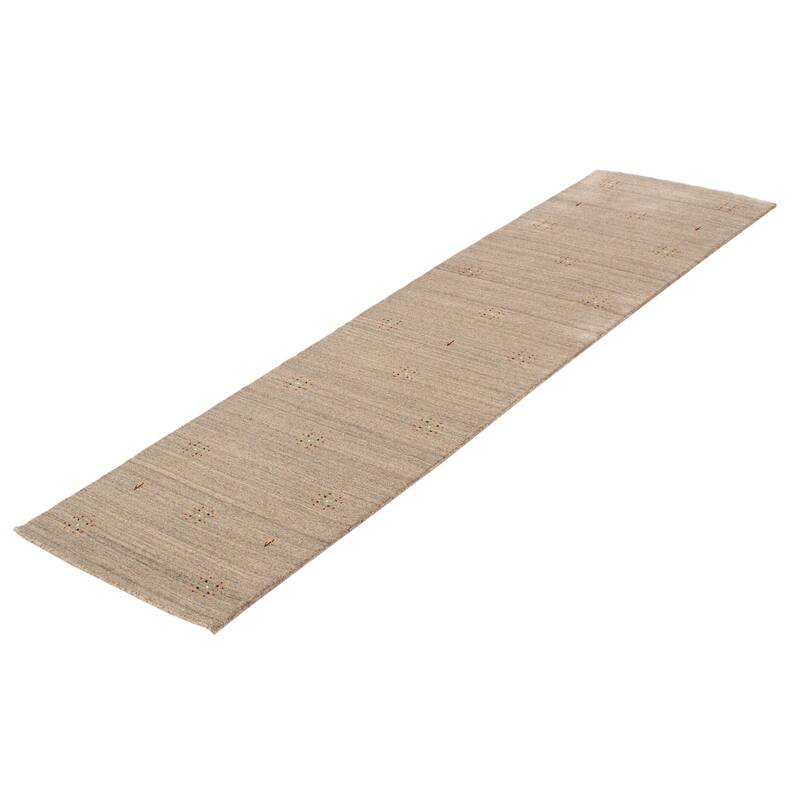 ECARPETGALLERY Hand Loomed Kashkuli Gabbeh Grey Wool Rug - 2'7 x 9'9