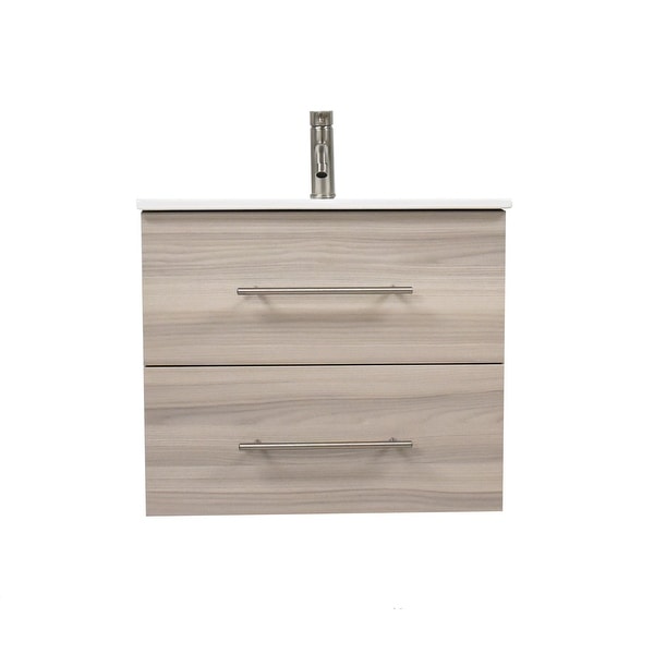 Volpa USA Napa 30-inch Ash Grey Wall-Mounted Floating Bathroom Vanity Set. Opens flyout.