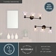 preview thumbnail 4 of 10, Dalton 3-Light 25.5 in. Wide Black Bathroom Vanity Lighting Wall Fixture, Clear Glass Shade, Dimmable, LED Compatible