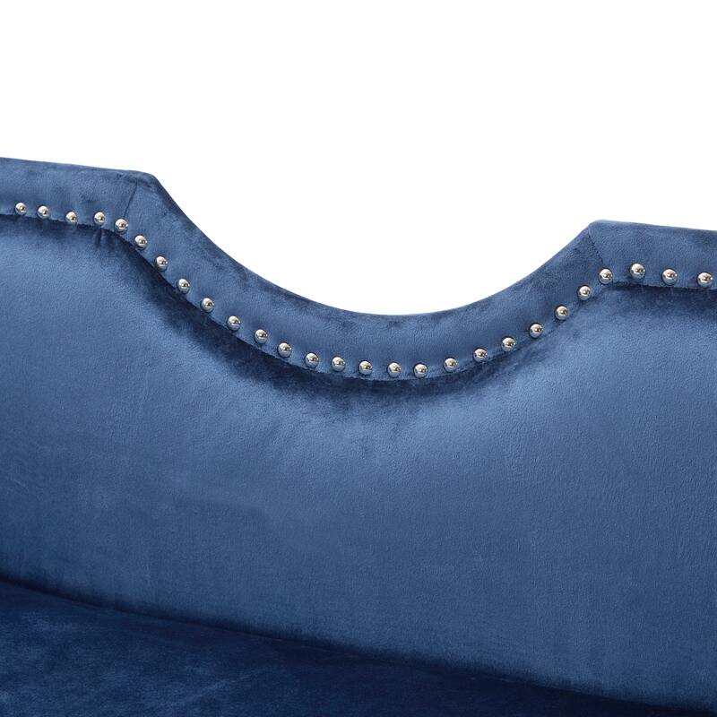 Christopher Knight Home - Velvet Bench with Nailhead Trim & Curved Arms