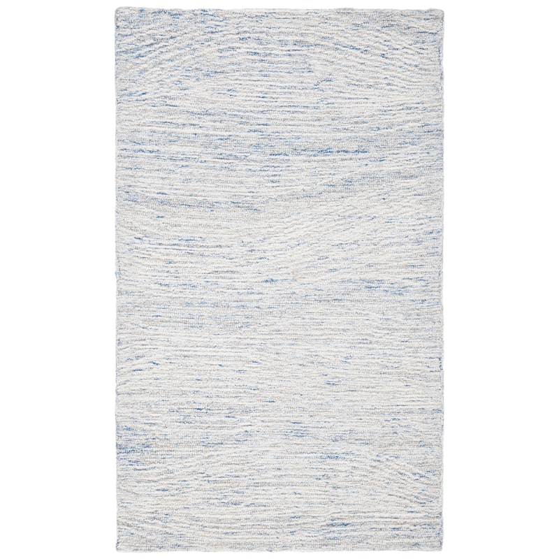 SAFAVIEH Handmade Metro Annarosa Modern Abstract Wool Rug - 4' Square - Light Blue/Ivory - Square