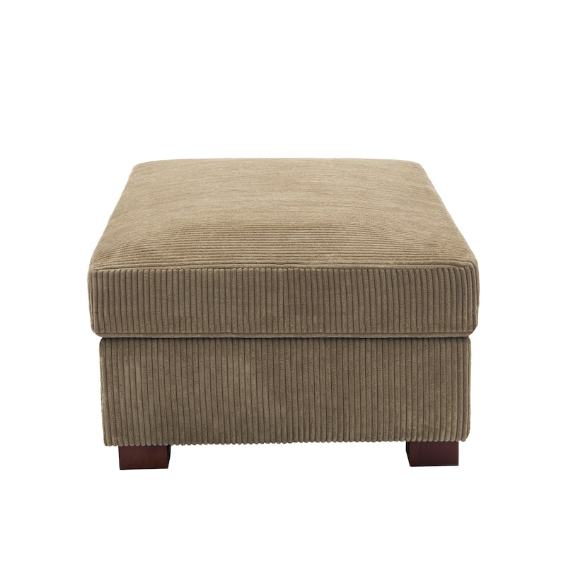 Modern Oversized striped Corduroy Ottoman