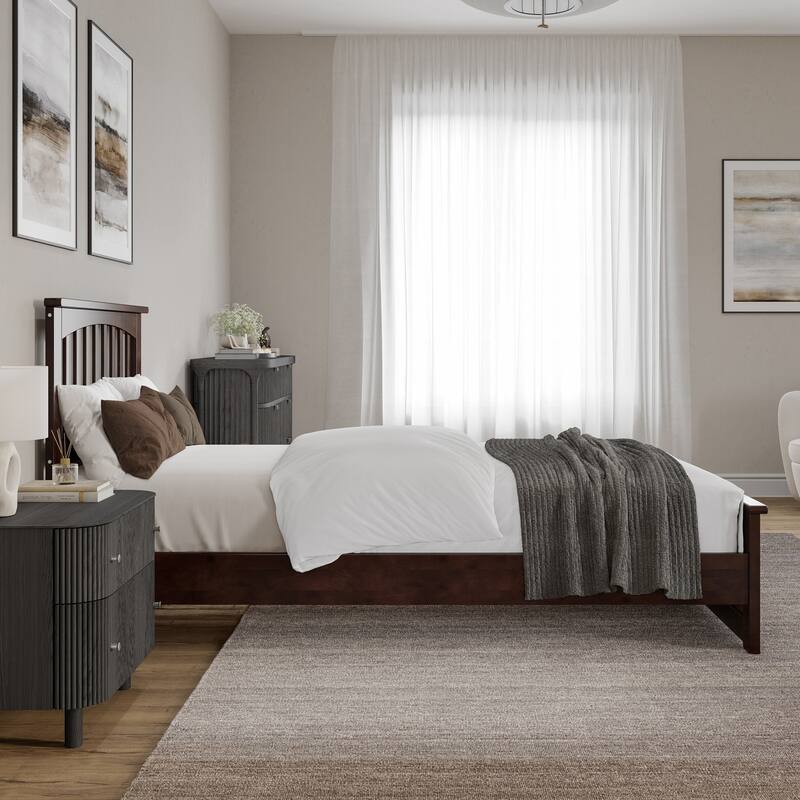 Becket Solid Wood Low Profile Platform Bed with Matching Footboard