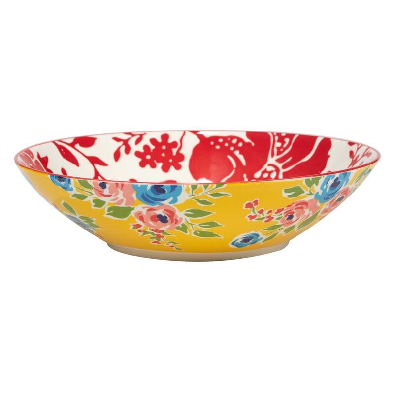 Certified International Damask Floral Assorted Designs Soup/Cereal Bowls, Set of 4