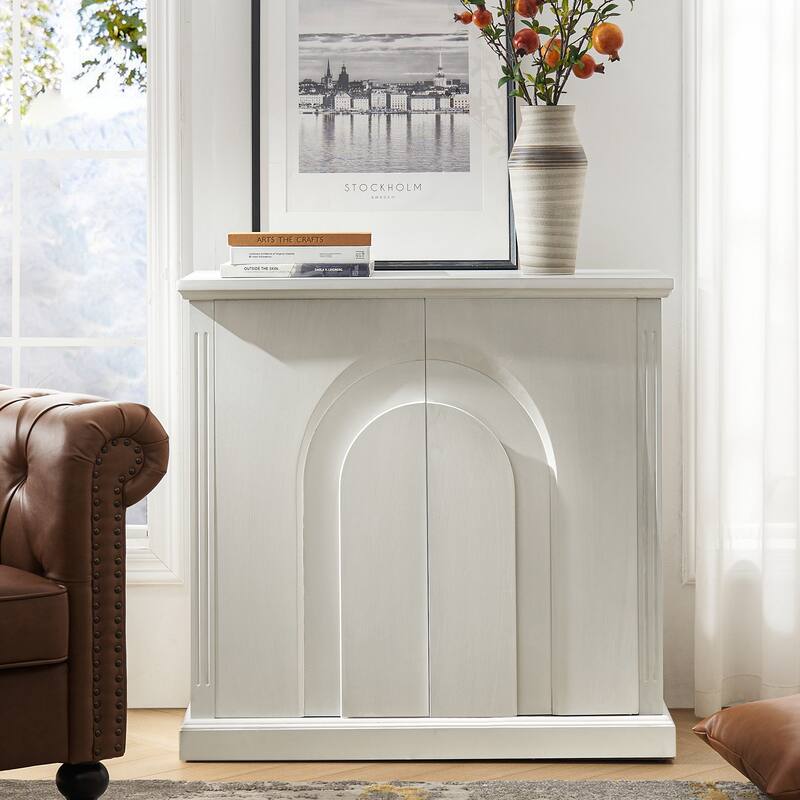 Rando Transitional 35'' Tall 2-Door Accent Cabinet with Adjustable Shelves by HULALA HOME