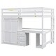 preview thumbnail 27 of 32, Wooden Loft Bed with Built-in Desk,A Wardrobe,Three Drawers,an Open Storage Cabinet,Full Size