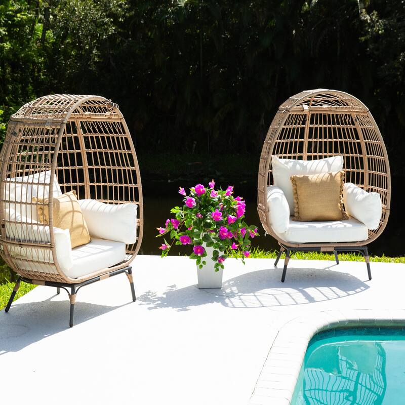 24-in UV Resistant Artificial Hibiscus Hanging Plant - Set of 2