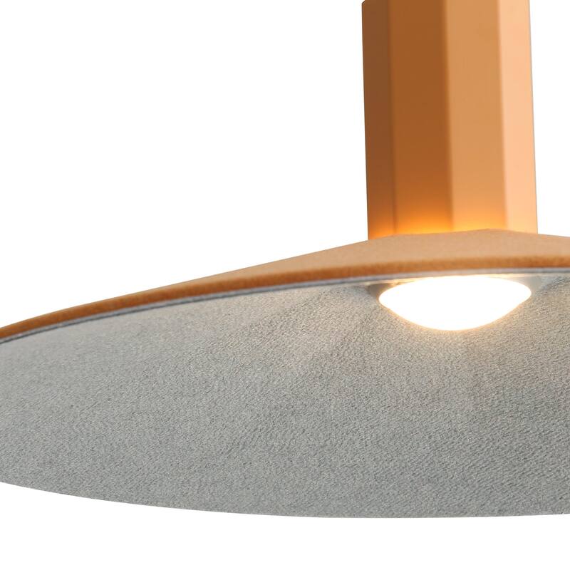Golden Lighting Faroe 20in Integrated LED Pendant in Earth Yellow/Grey Felt - Gold