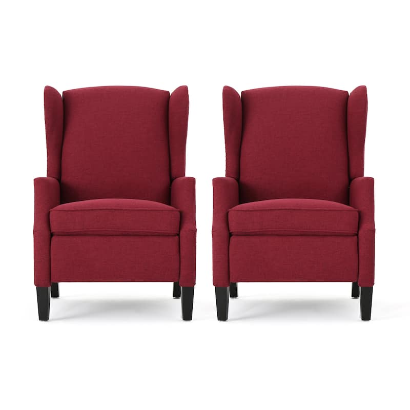 Wescott Contemporary Recliners (Set of 2) by Christopher Knight Home - Deep Red + Dark Brown