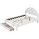 preview thumbnail 6 of 17, Elegant Queen Bed with Seashell Headboard, LED Lights, and Dual Storage Drawers