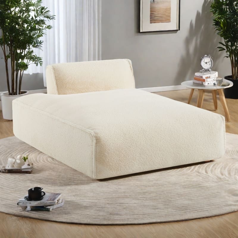 Fabric Modular Sofa Bed - Foam-Filled, No Assembly Required - Beige