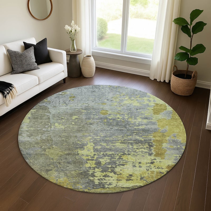 Premium Washable Super Soft Chic Abstract Mayfield Rug - Cactus - 8' x 8'