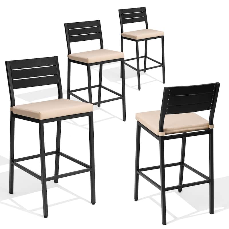 2/4PCS Outdoor Barstools with Cushion