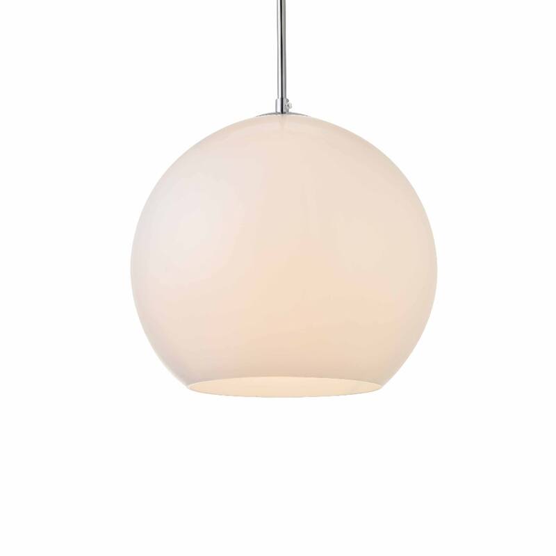 Elegant Lighting Baxter Single Light 12" Wide Pendant with Frosted - Chrome / Frosted White