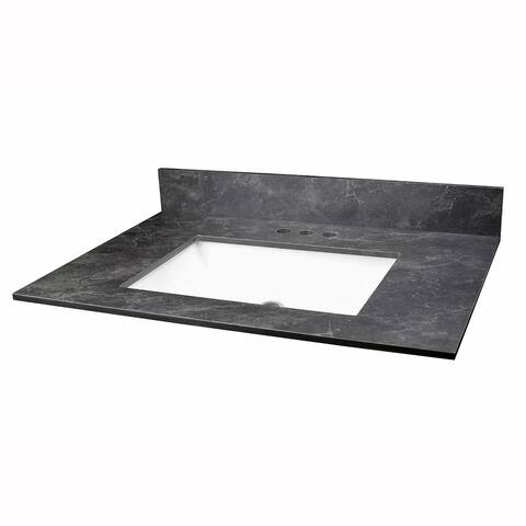 31X22 Black Thin Scape Composite Vanity Top