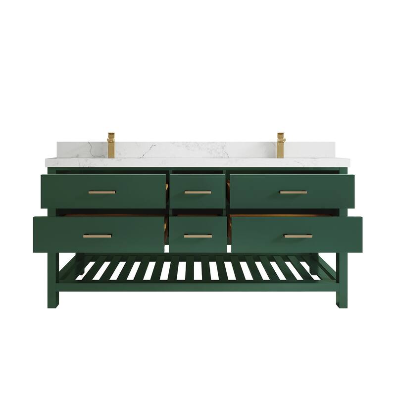 Willow Collections 72 in. W x 22 in. D Parker Double Sink Bathroom Vanity with Countertop