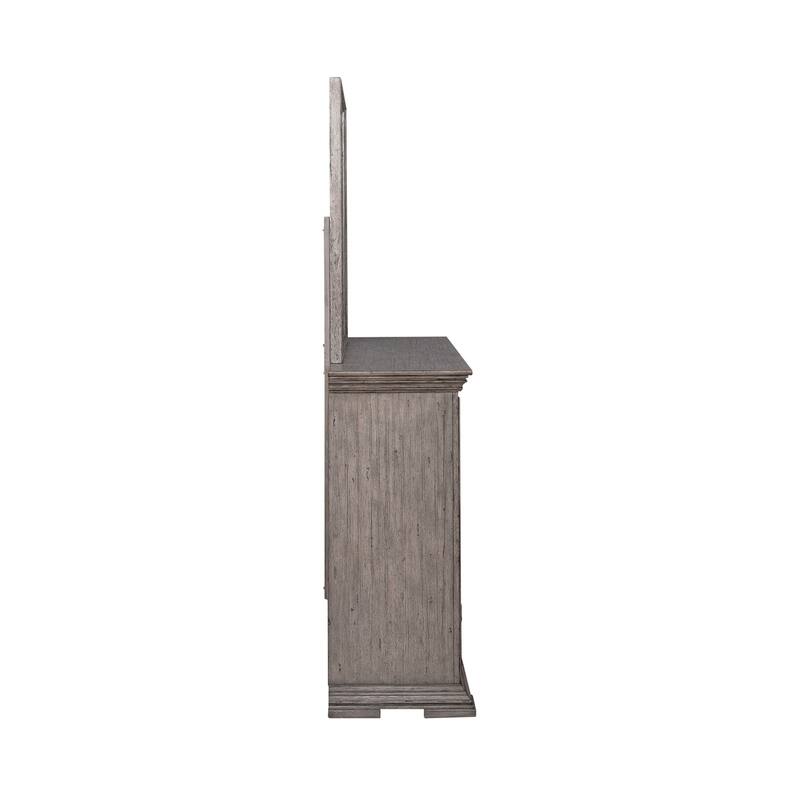 Big Valley Graystone Panel Bed, Dresser & Mirror Set