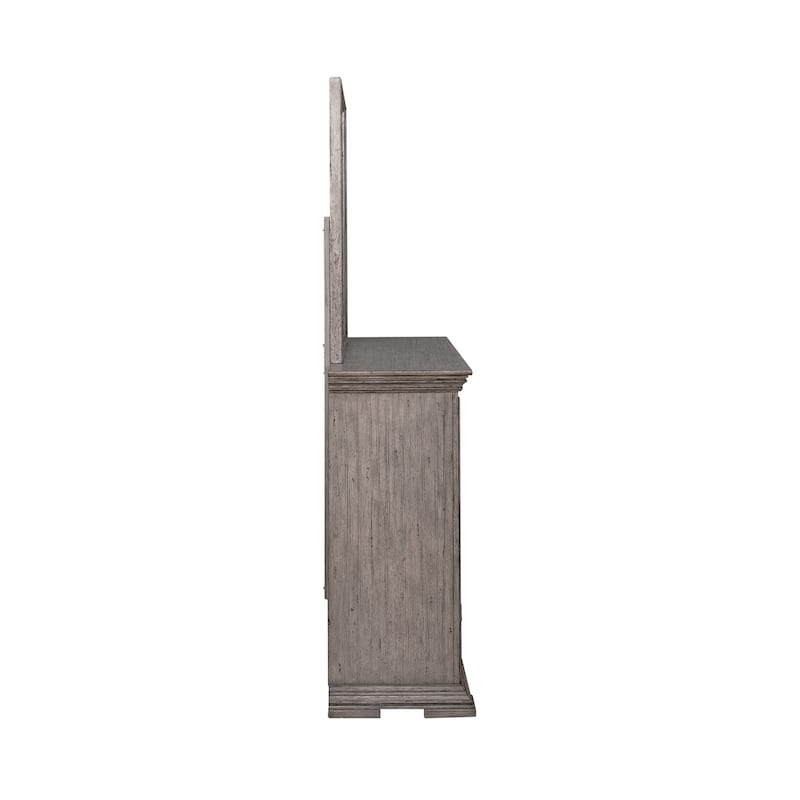 Liberty Furniture Big Valley Graystone Panel Bed, Dresser & Mirror, Chest - King or Queen