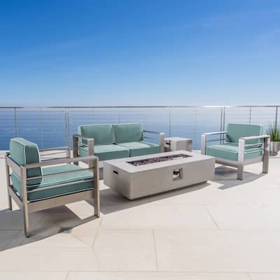 Cape Coral 5-piece Patio Fire Pit Chat Set by Christopher Knight Home