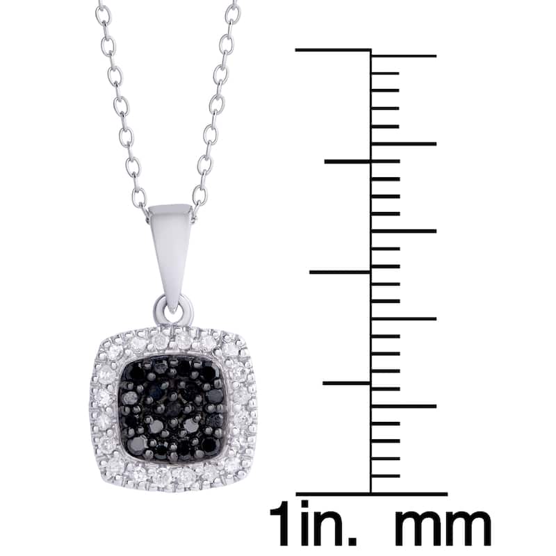 Victoria Townsend .925 Sterling Silver .23ct Black and White Diamond Square Pendant