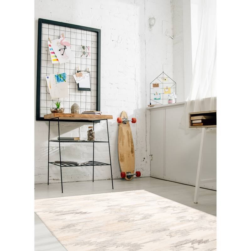 ECARPETGALLERY Flat-Weave Ankara FW Cream Wool Kilim - 5'1 x 8'0