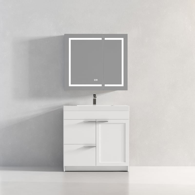 Blossom Hanover 36 Inch Bathroom Vanity with Topmount Acrylic Sink - MatteWhite