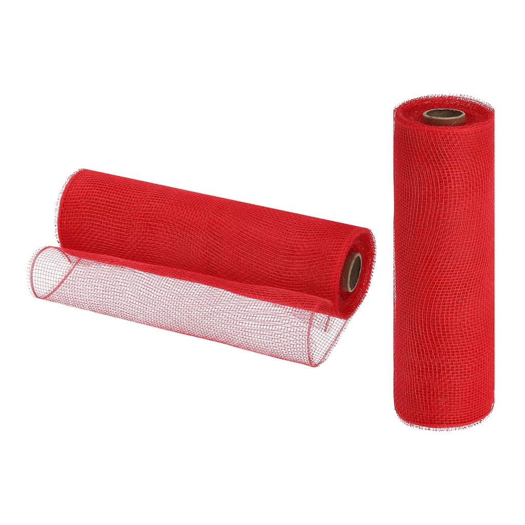 2 Pcs 10" x 30Feet PP Decorative Mesh Ribbon, with Foil